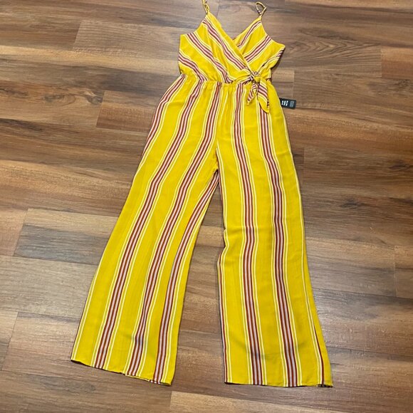 Express Pants - Express Multicolor Sleeveless Striped Wide Leg Jumpsuit Size Large NWT